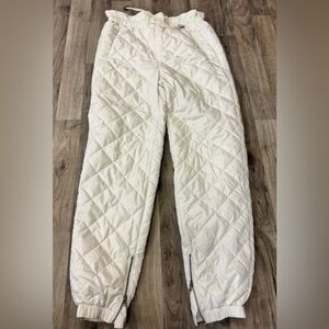Future Collective Quilted Jogger Pants XXS Cream Kahlana Barfield Brown